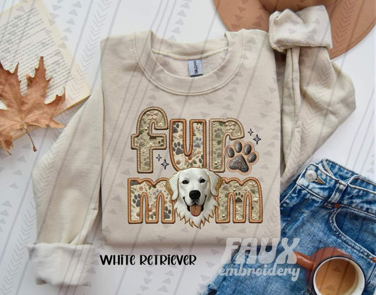 Fur Mom Retriever White Dog-SHIRT