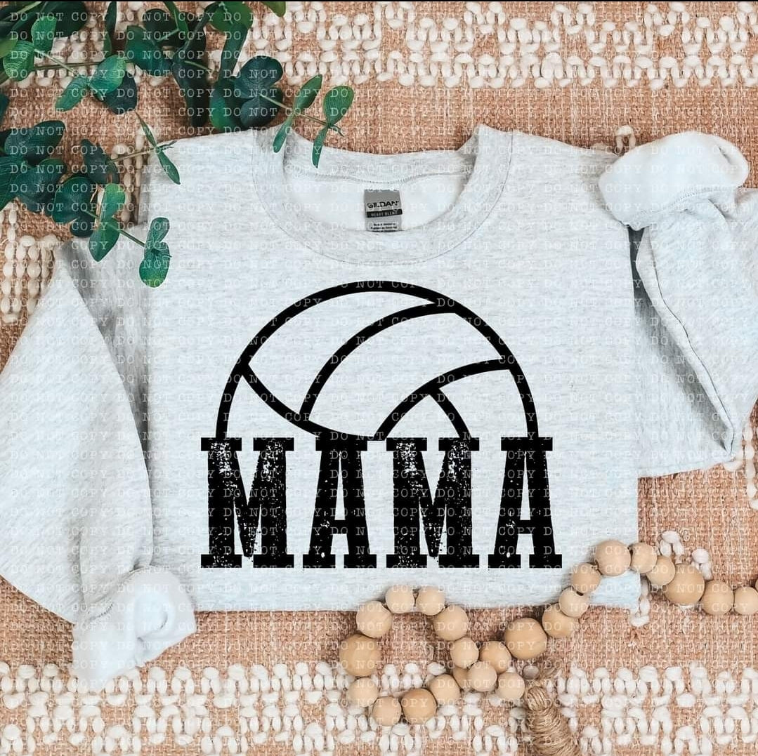 Volleyball Mama Half Blk - SHIRT