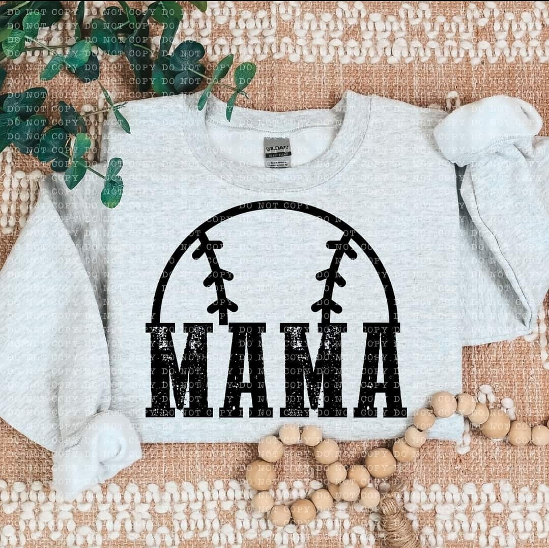 Baseball Mama Half Blk - SHIRT