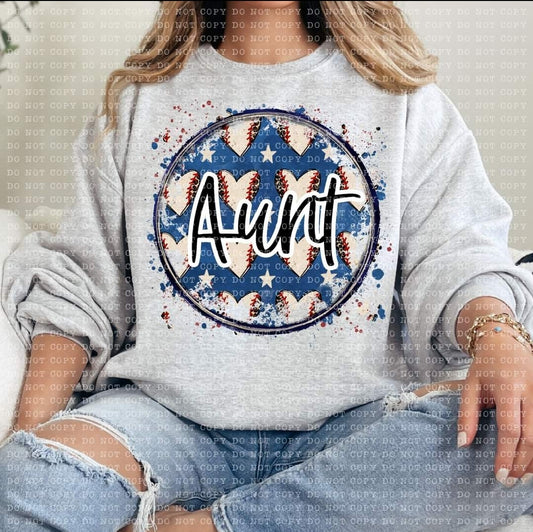 Aunt Leopard Baseball Heart Background - SHIRT