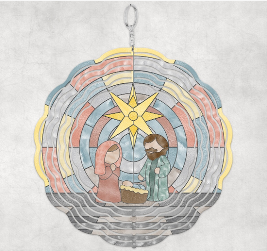 Stained Glass Nativity - Wind Spinner SSA