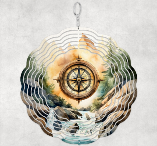 Watercolor Compass - Wind Spinner SSA