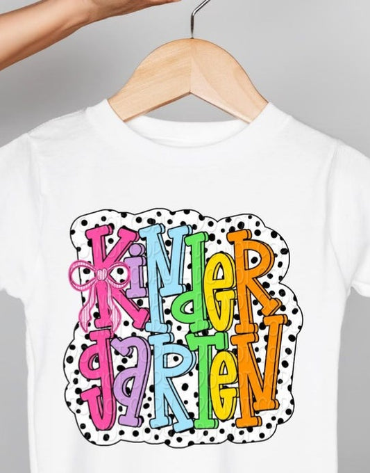 Colorful Dalmatian School Grade Pre School - 6th - KIDS SHIRT DWS25 *add grade in note section
