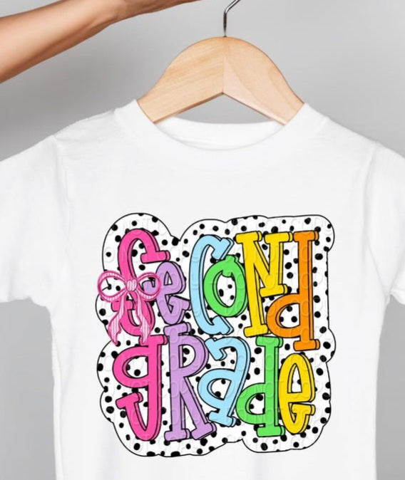 Colorful Dalmatian School Grade Pre School - 6th - KIDS SHIRT DWS25 *add grade in note section