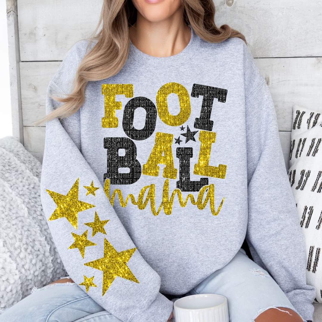 Football Mama Faux Glitter - SHIRT *Add colors wanted in notes box.