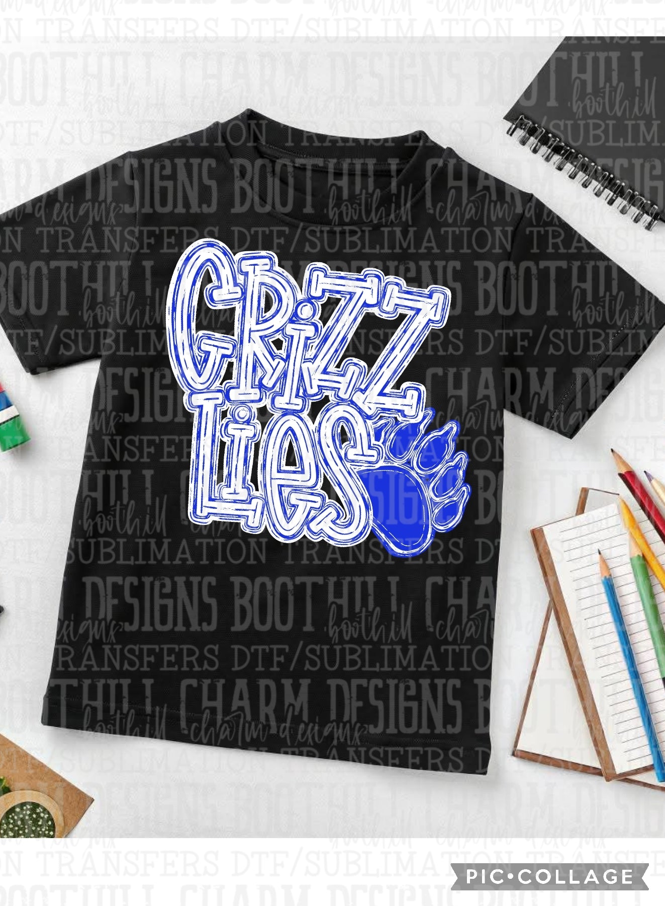 Grizzlies with paw - Shirt *comment shirt color/brand in note box