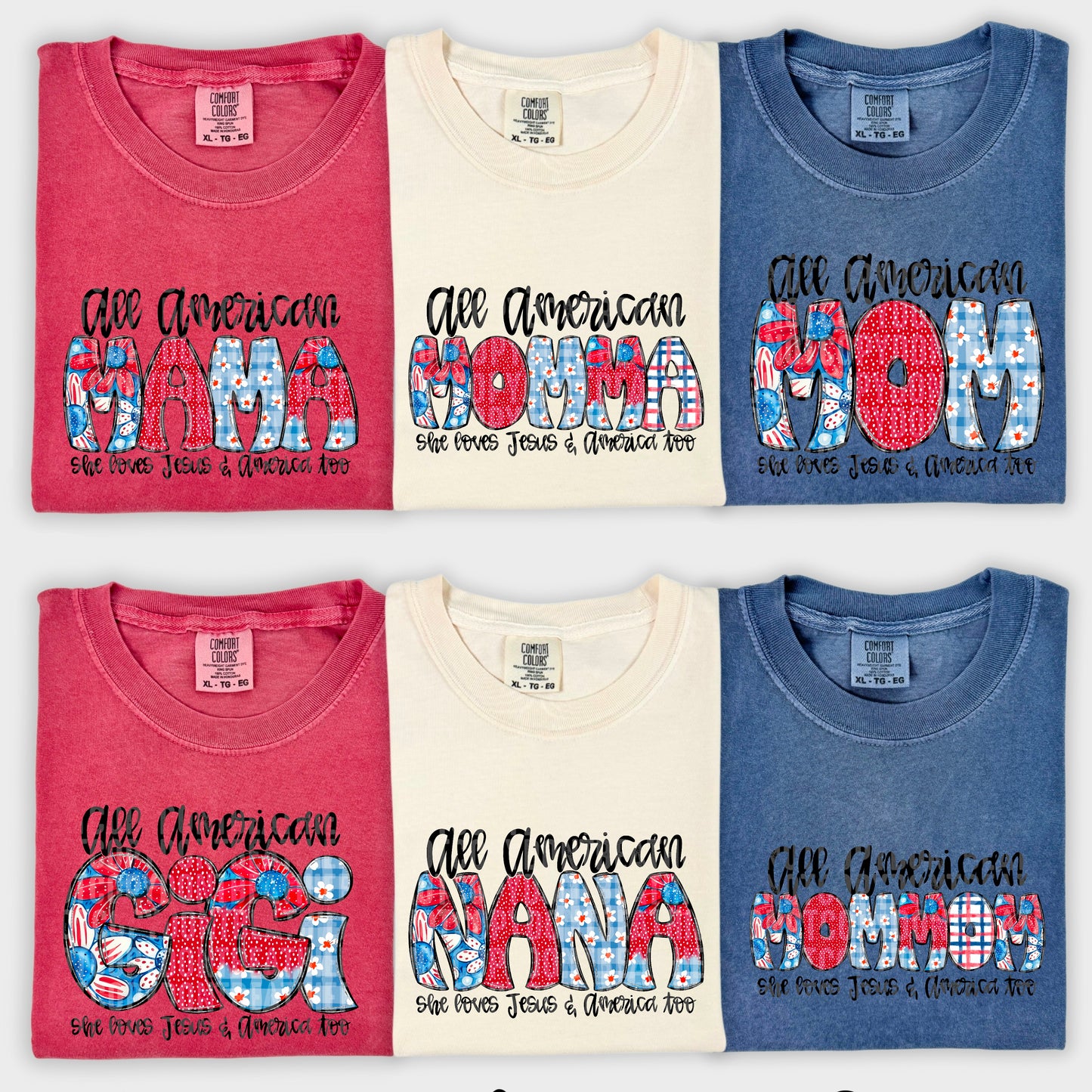 All American Mama - SHIRT SDD.26. *Add name wanted in notes box and color of shirt.
