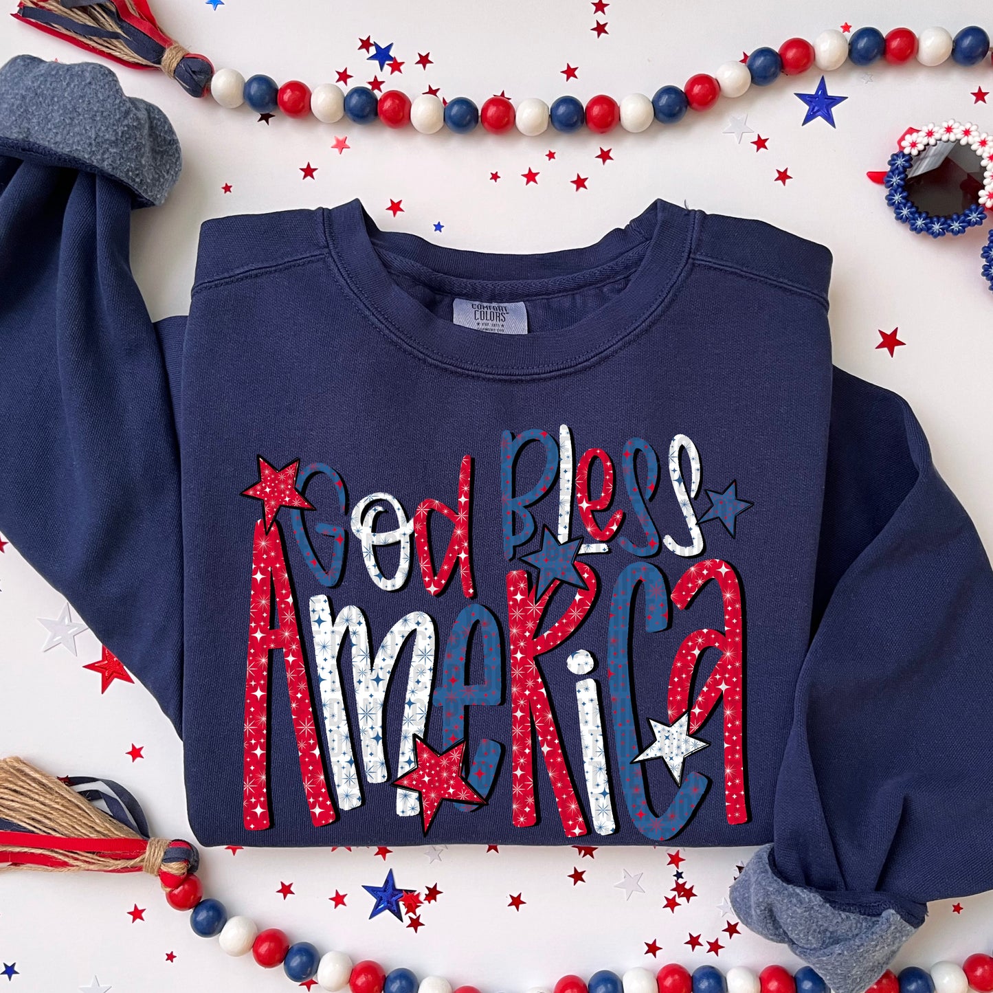 God Bless America - SHIRT SDD.26. *Add color of shirt wanted in notes box.