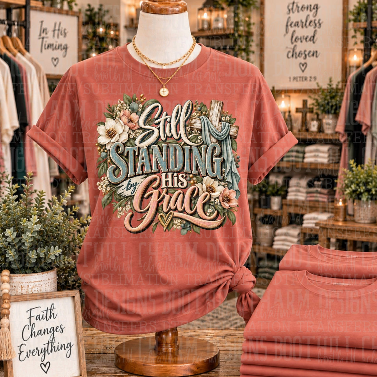 Still Standing By His Grace - SHIRT SDD.26 *please add shirt color to note box at checkout