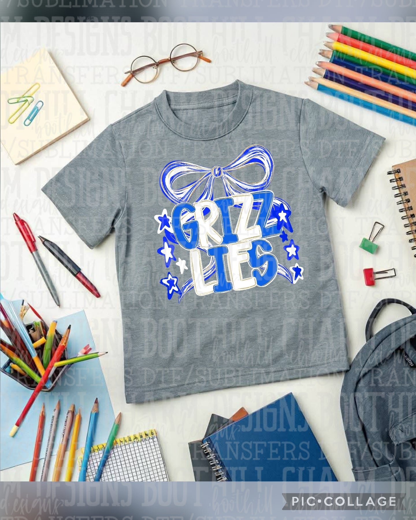 Grizzlies bow - Shirt *comment shirt color/brand in note box
