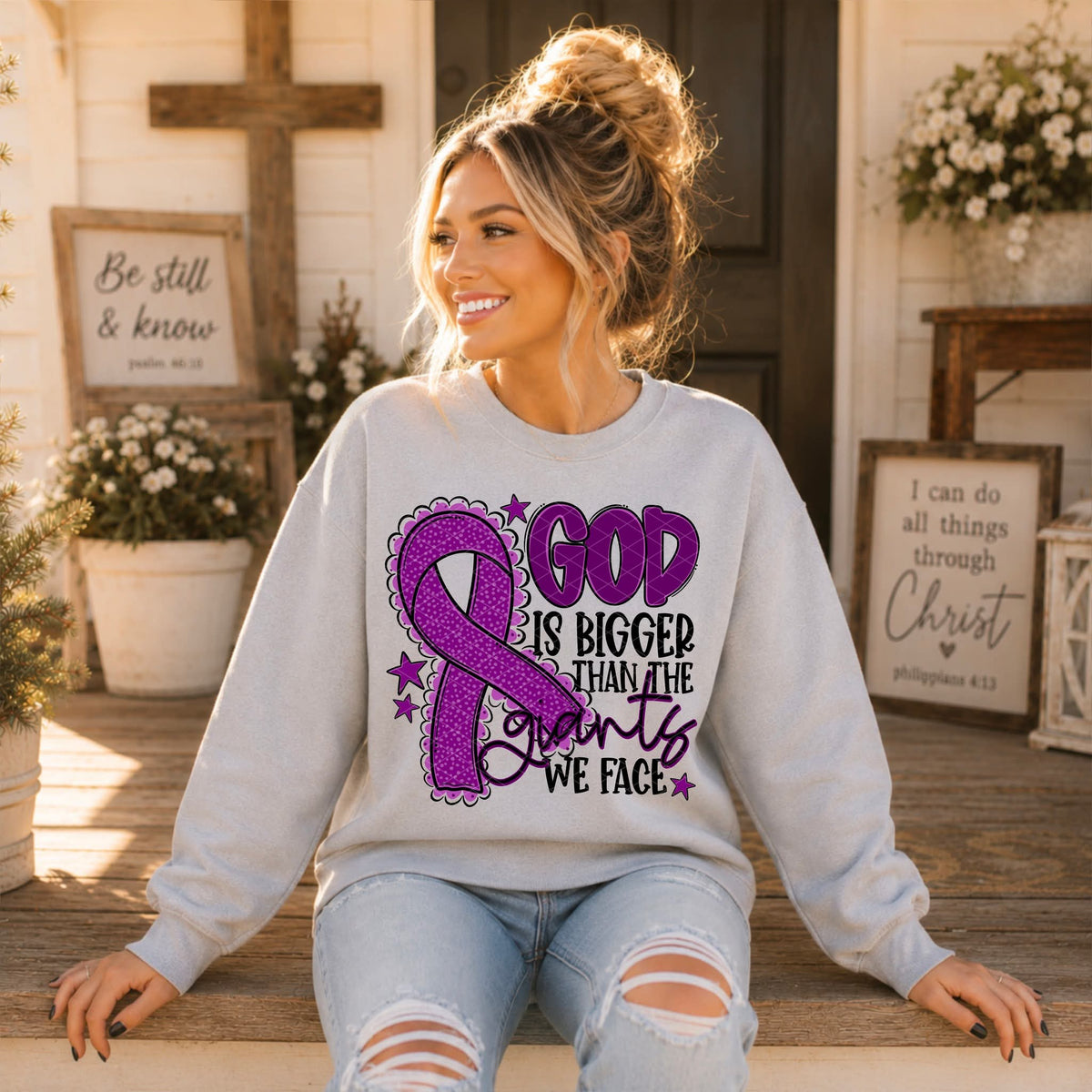 God Is Bigger - SHIRT SDD.26. *Add color of shirt & ribbon wanted in notes box