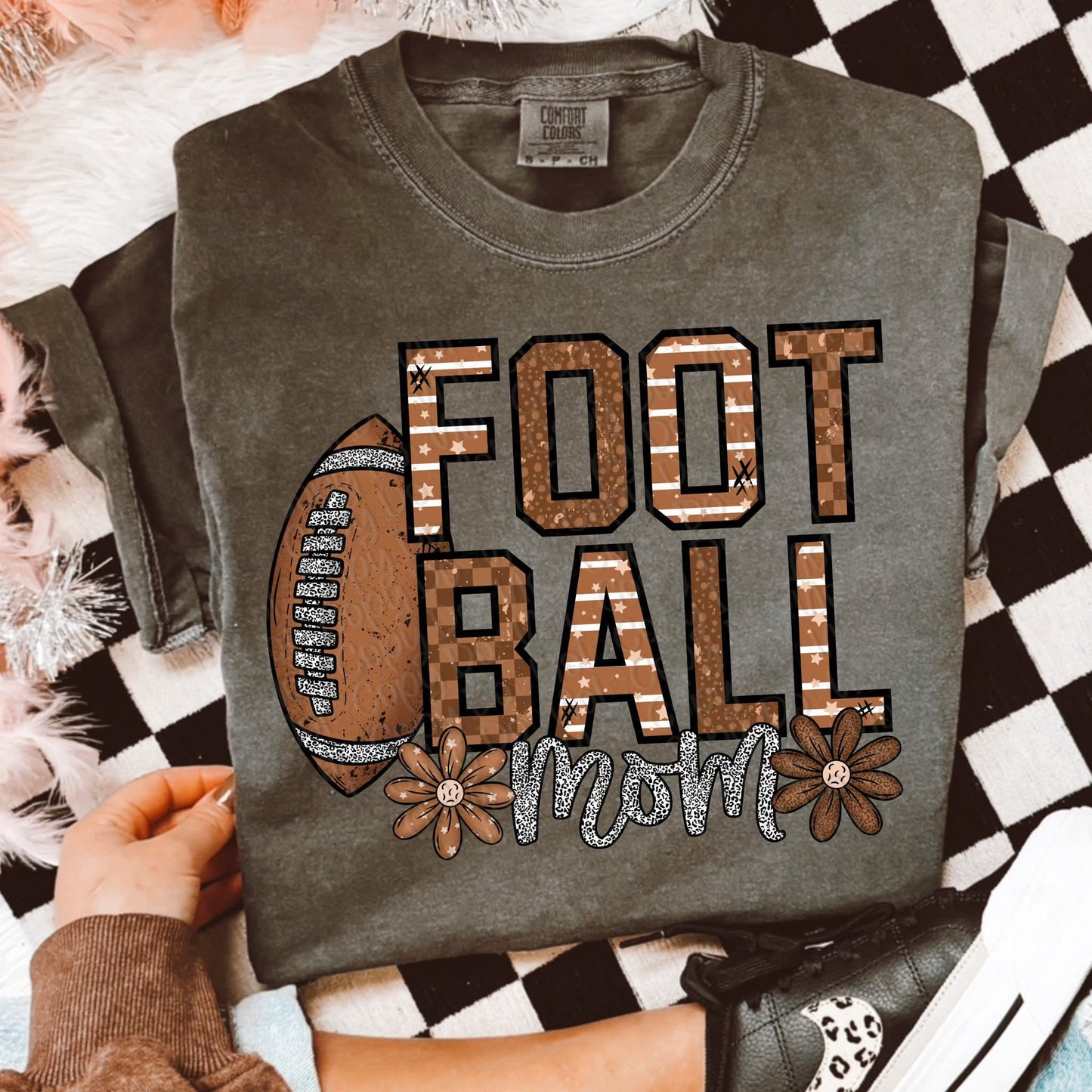 Brown Leopard Football Mom - Shirt VDS.25