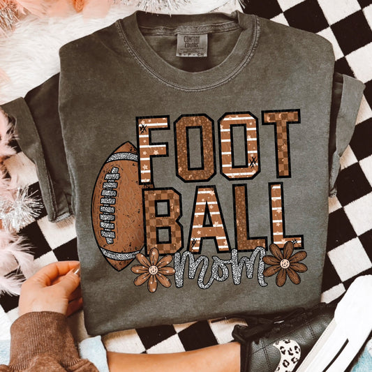 Brown Leopard Football Mom - Shirt VDS.25