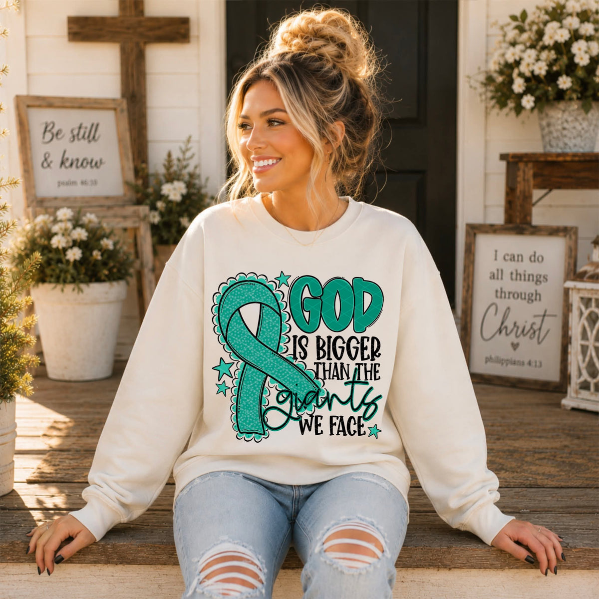 God Is Bigger - SHIRT SDD.26. *Add color of shirt & ribbon wanted in notes box