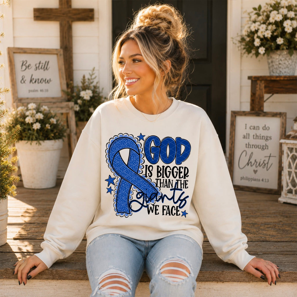 God Is Bigger - SHIRT SDD.26. *Add color of shirt & ribbon wanted in notes box
