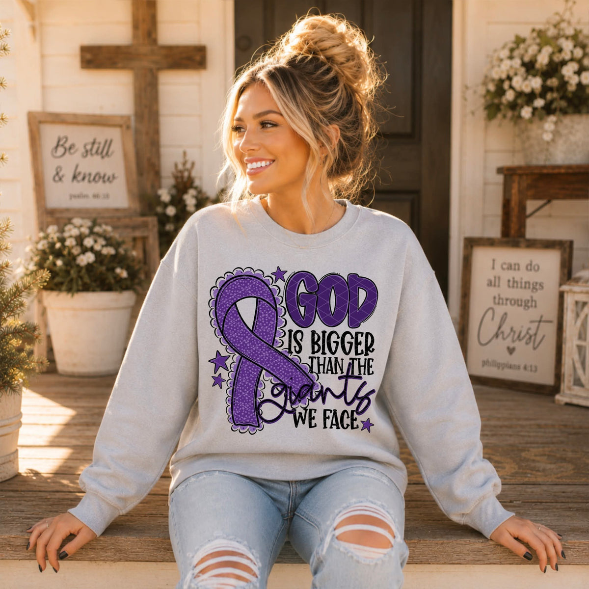God Is Bigger - SHIRT SDD.26. *Add color of shirt & ribbon wanted in notes box