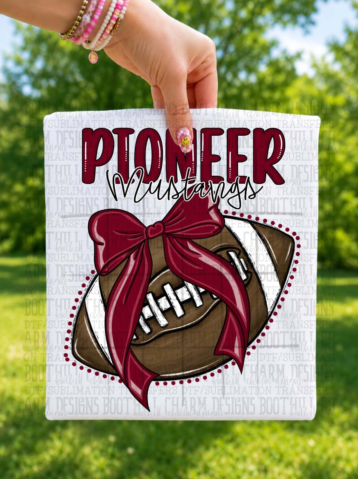 Pioneer Mustangs Football - SHIRT TDC.26.  *add color of shirt you want in note box when checking out