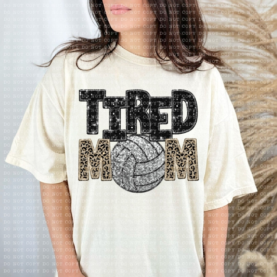 Tired Mom Volleyball-SHIRT