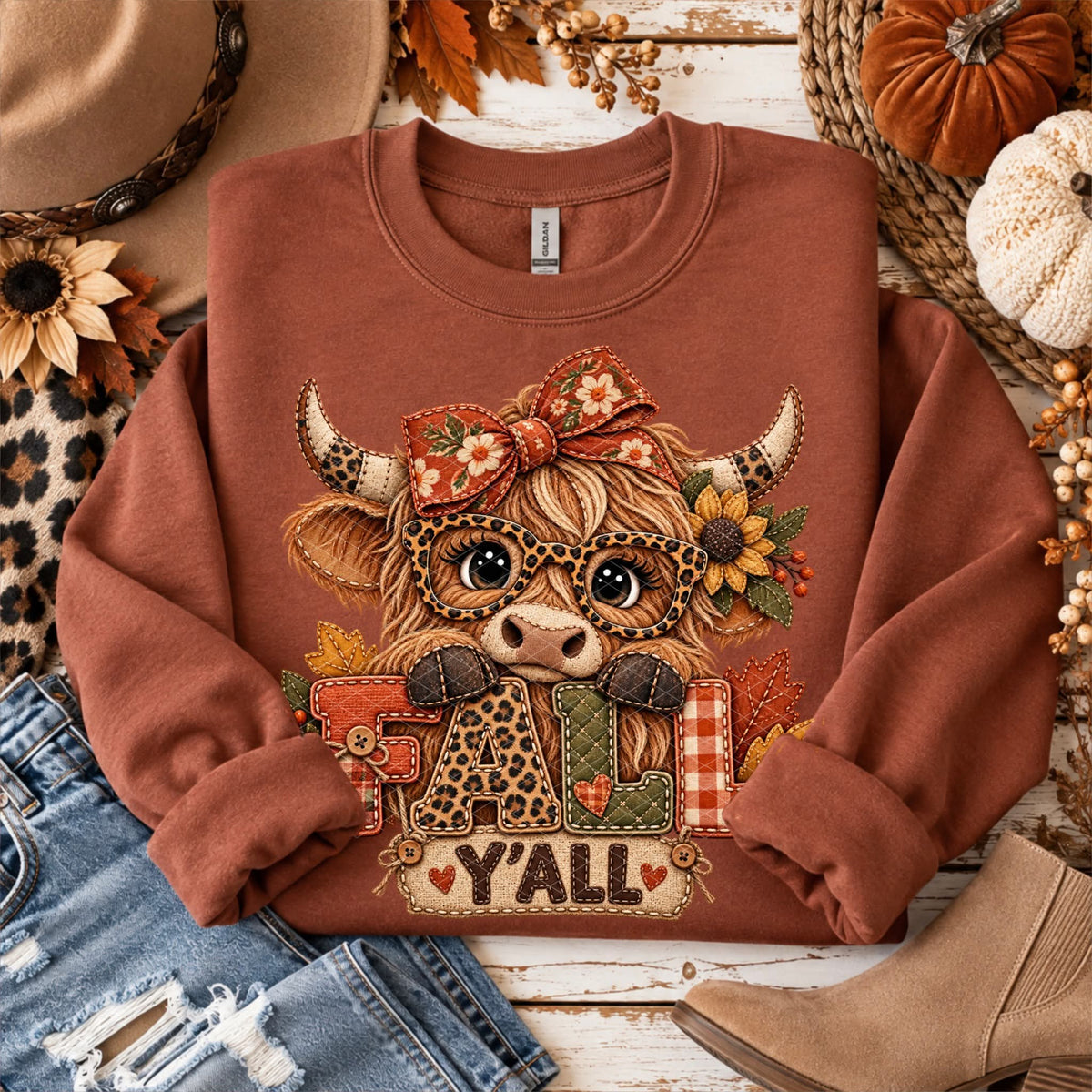 Fall Y'all Highland Cow- SHIRT SDD.26