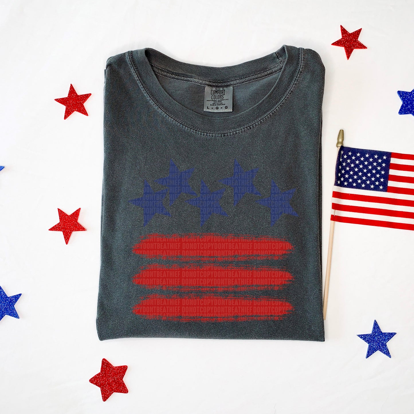 Stars and Stripes - SHIRT SDD.26. *Add color of shirt wanted in notes box.