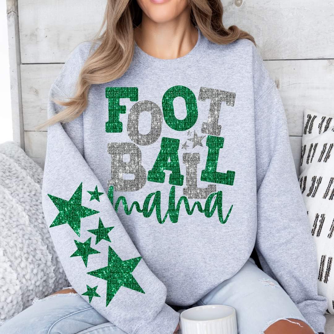 Football Mama Faux Glitter - SHIRT *Add colors wanted in notes box.