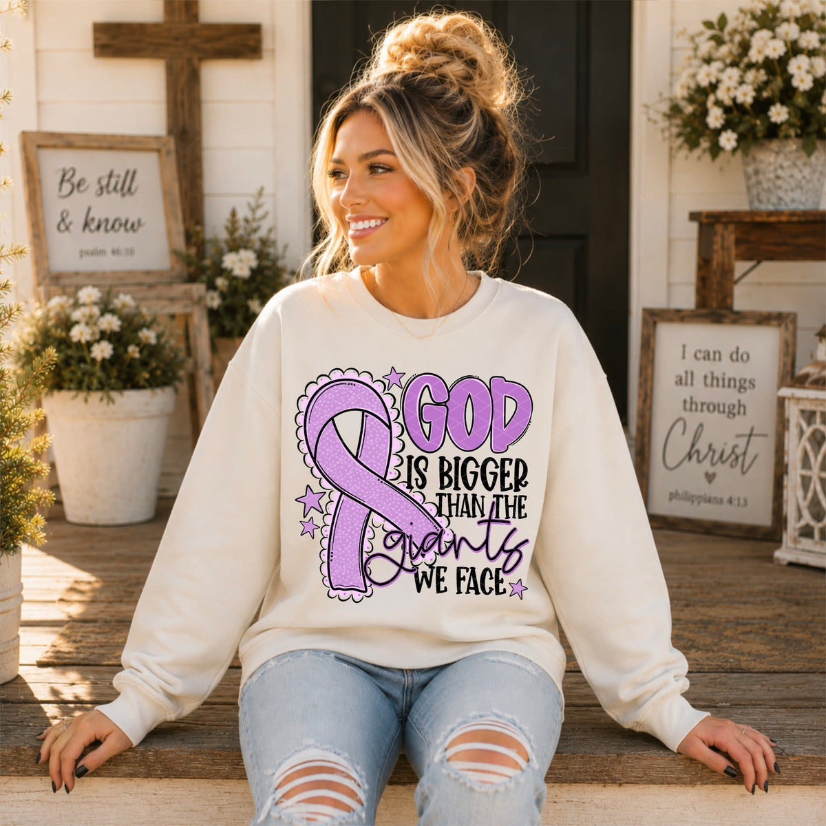 God Is Bigger - SHIRT SDD.26. *Add color of shirt & ribbon wanted in notes box