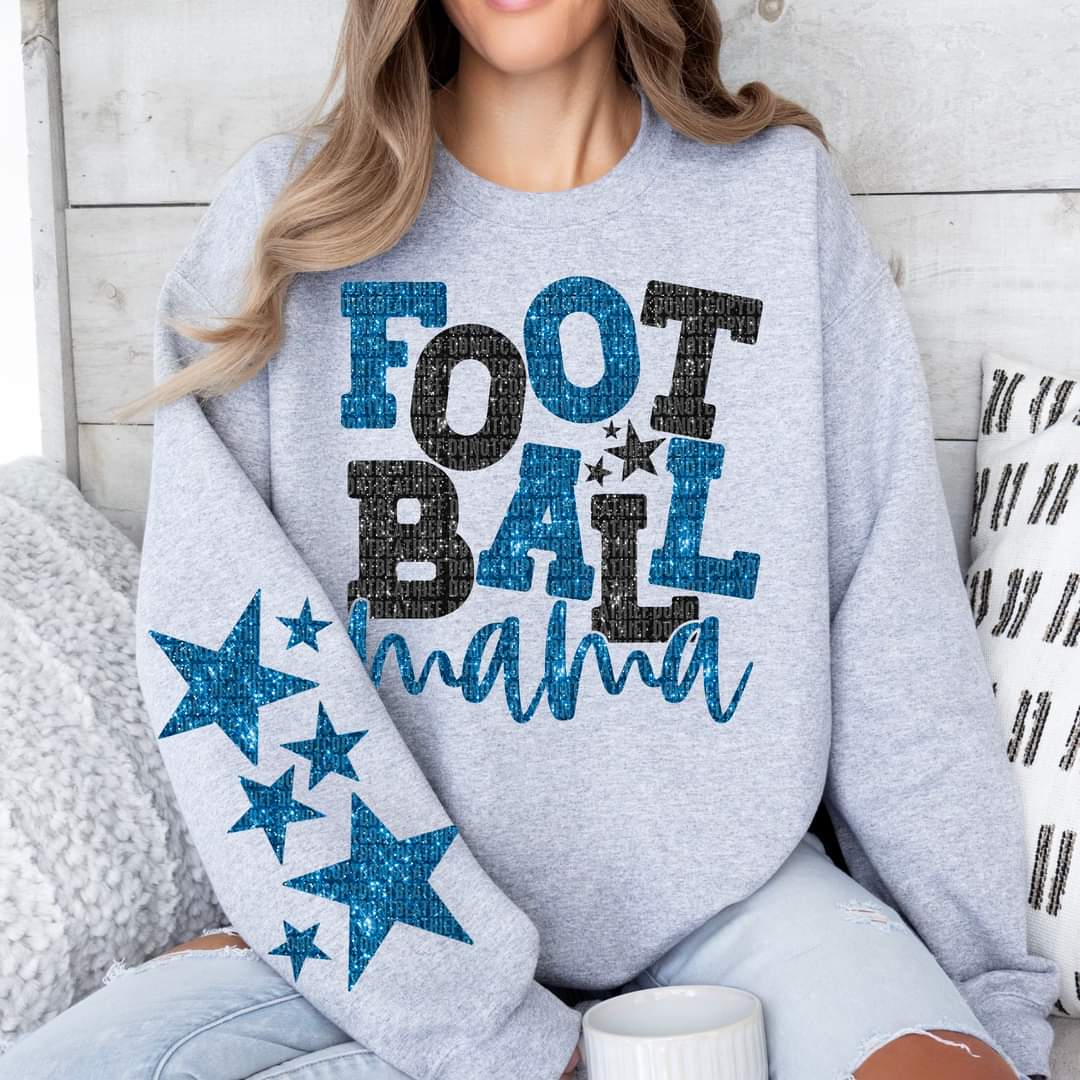 Football Mama Faux Glitter - SHIRT *Add colors wanted in notes box.