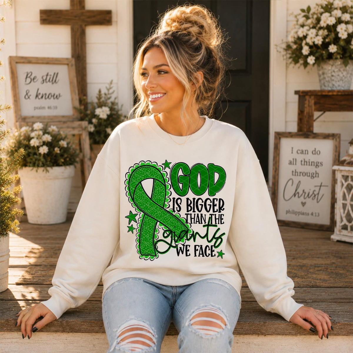 God Is Bigger - SHIRT SDD.26. *Add color of shirt & ribbon wanted in notes box