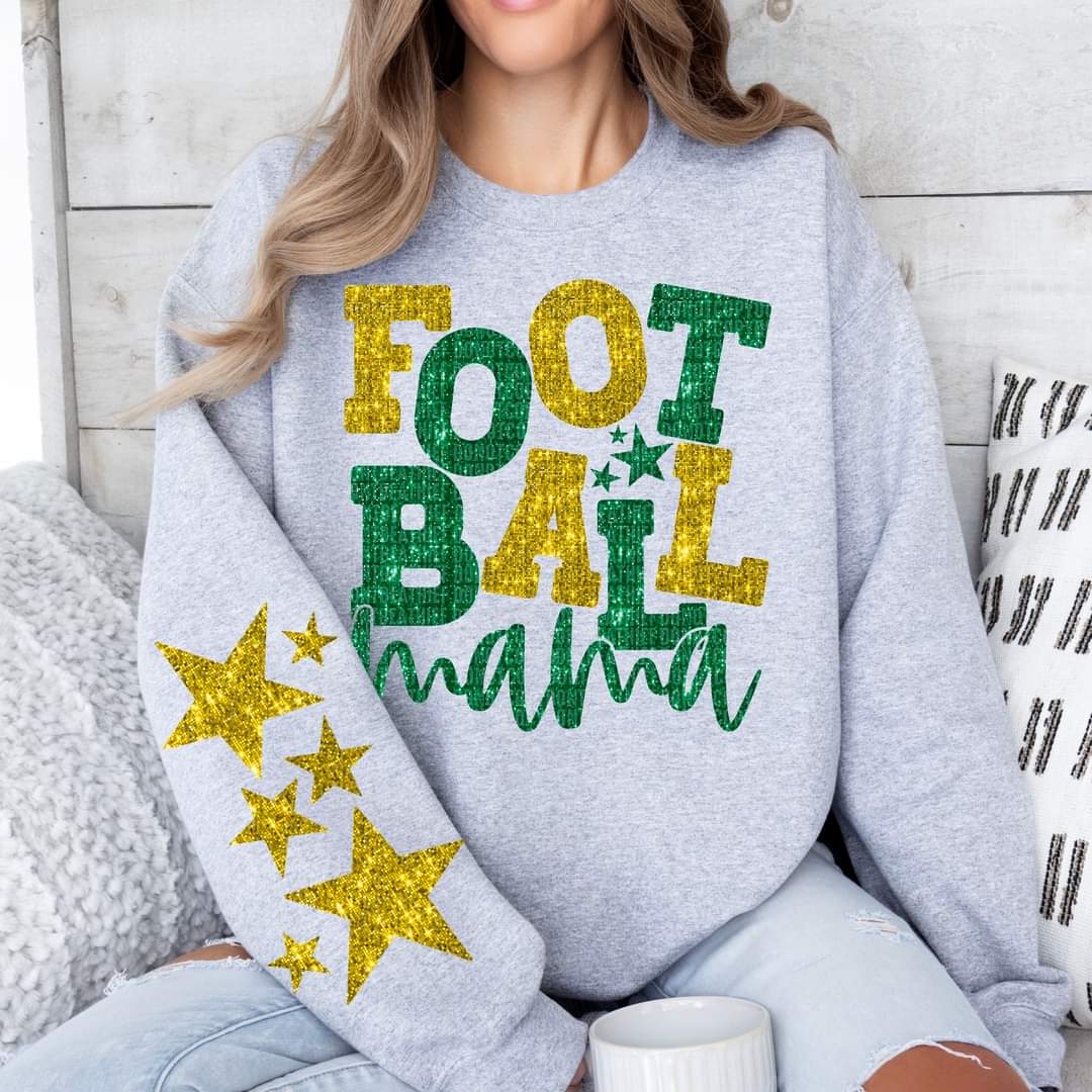 Football Mama Faux Glitter - SHIRT *Add colors wanted in notes box.