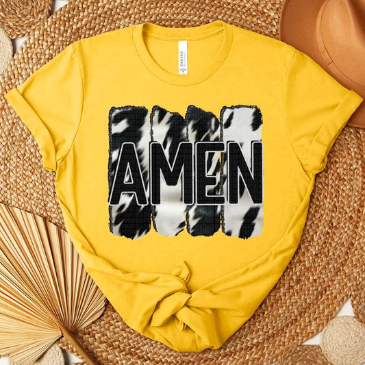 Amen Black Cow Print - Shirt TGDD.25