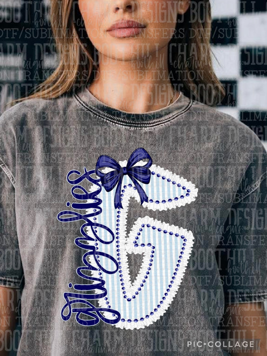 Grizzlies Blue with Bow - Shirt *comment shirt color in note box