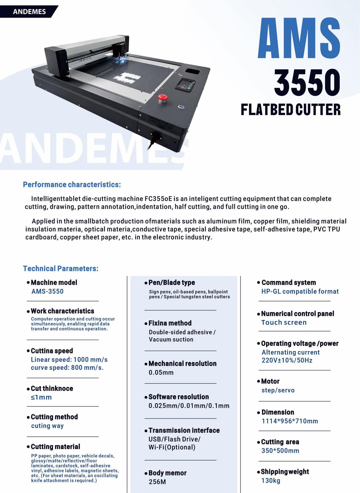 AMS 3550 Flatbed Cutter - Over Seas Shipping Price