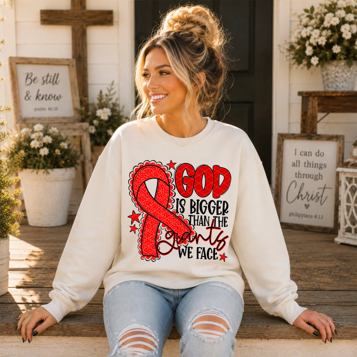 God Is Bigger - SHIRT SDD.26. *Add color of shirt & ribbon wanted in notes box