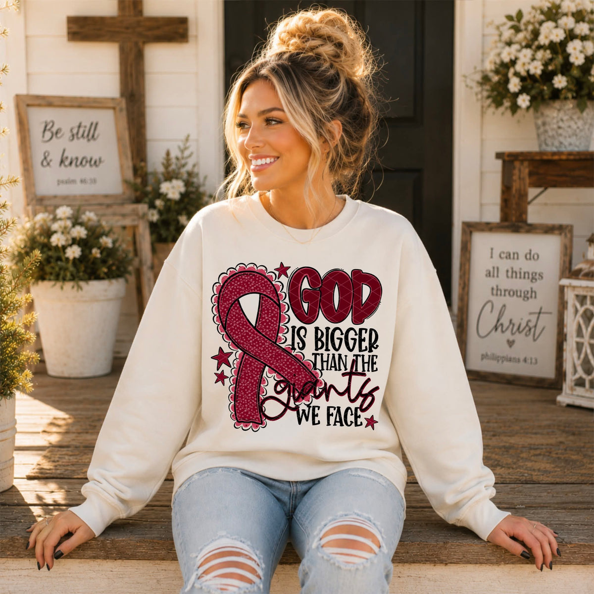 God Is Bigger - SHIRT SDD.26. *Add color of shirt & ribbon wanted in notes box