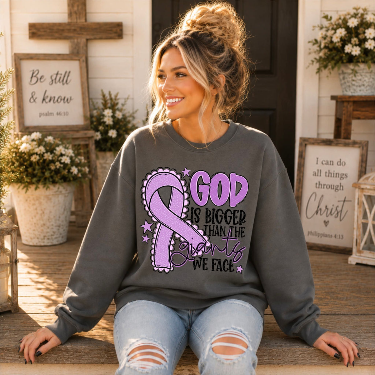 God Is Bigger - SHIRT SDD.26. *Add color of shirt & ribbon wanted in notes box
