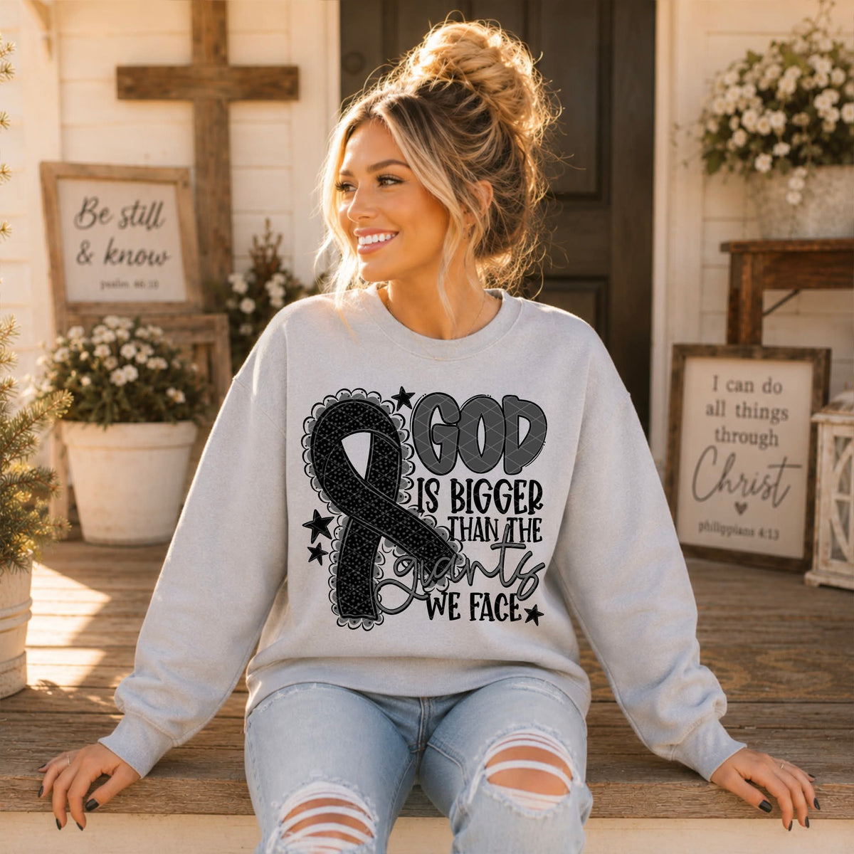 God Is Bigger - SHIRT SDD.26. *Add color of shirt & ribbon wanted in notes box