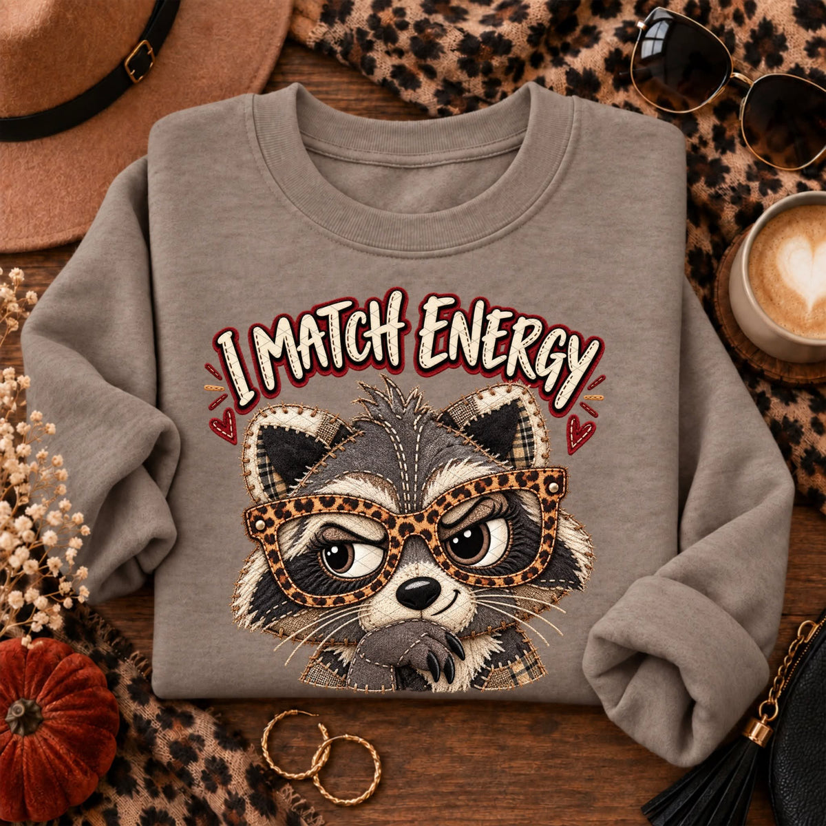 I Match Energy Raccoon - Shirt SSD.26. *Add color of shirt wanted in notes box.