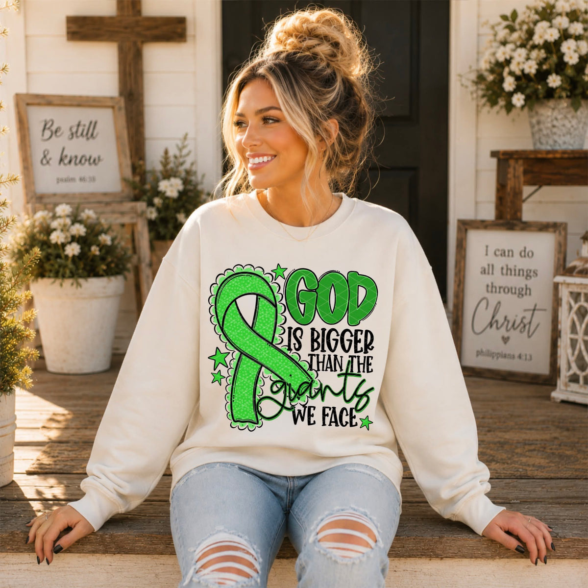 God Is Bigger - SHIRT SDD.26. *Add color of shirt & ribbon wanted in notes box