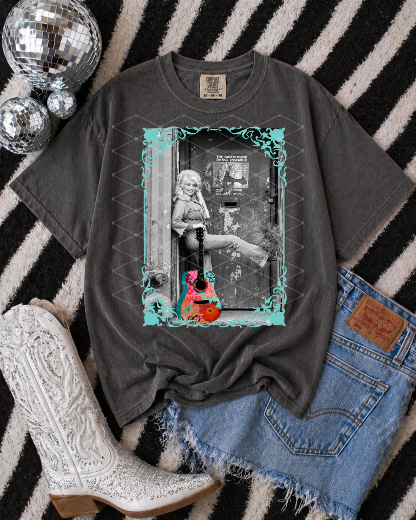 Dolly w Guitar Framed  - SHIRT  *Add shirt color wanted in note box