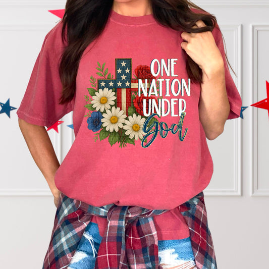 One Nation Under God - SHIRT SDD.26. *Add color of shirt wanted in notes box.