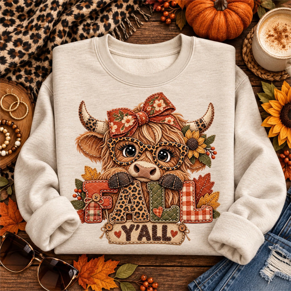 Fall Y'all Highland Cow- SHIRT SDD.26