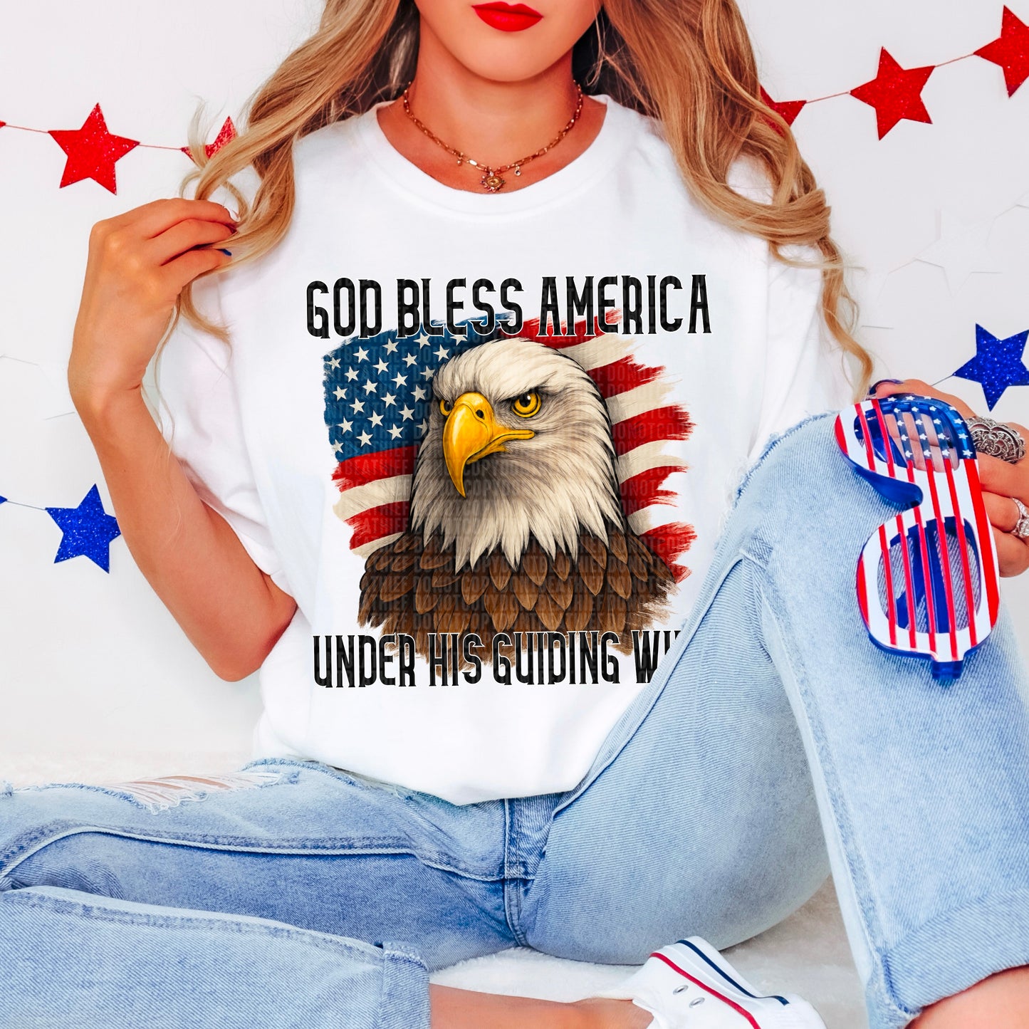 God Bless America - SHIRT SDD.26. *Add color of shirt wanted in notes box.
