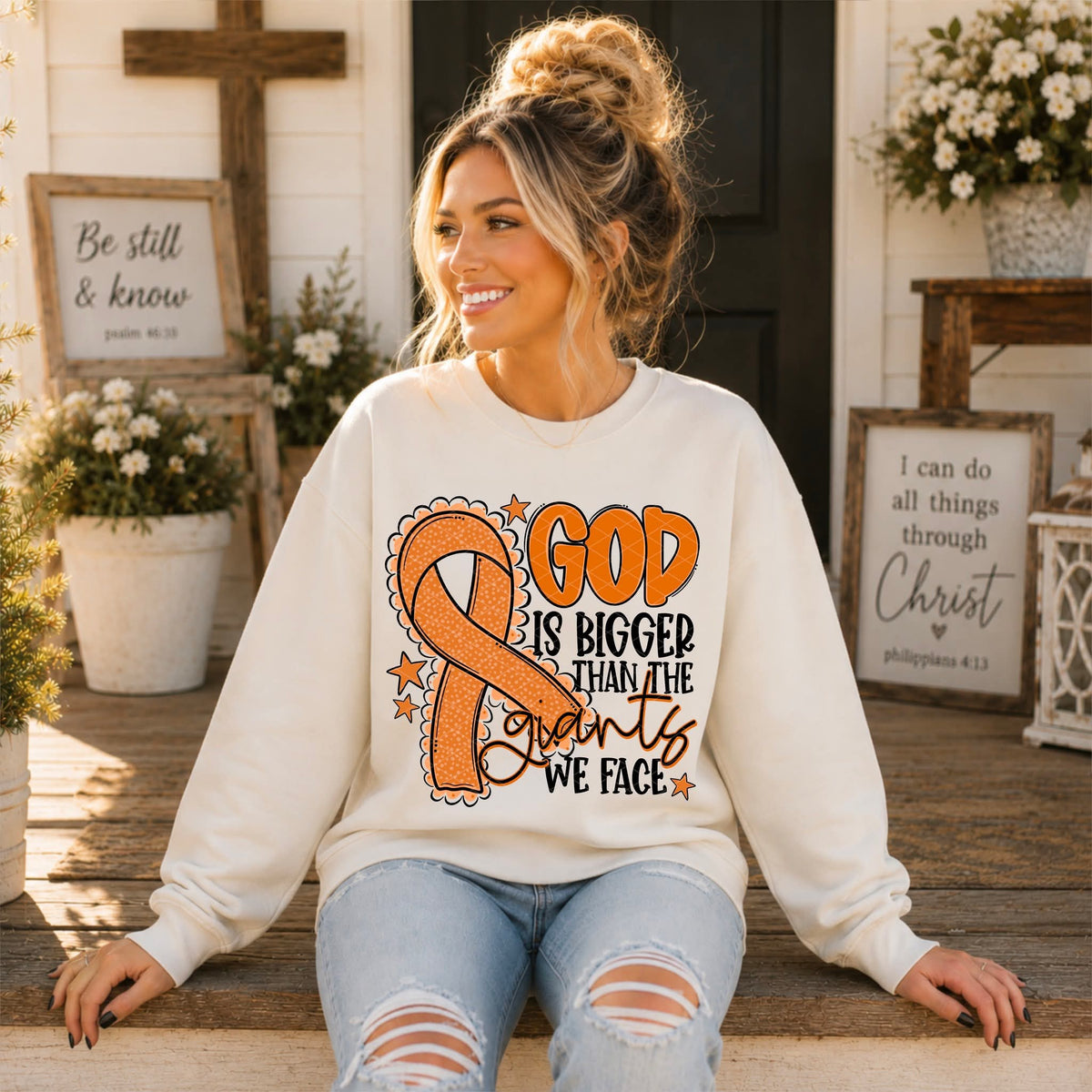God Is Bigger - SHIRT SDD.26. *Add color of shirt & ribbon wanted in notes box