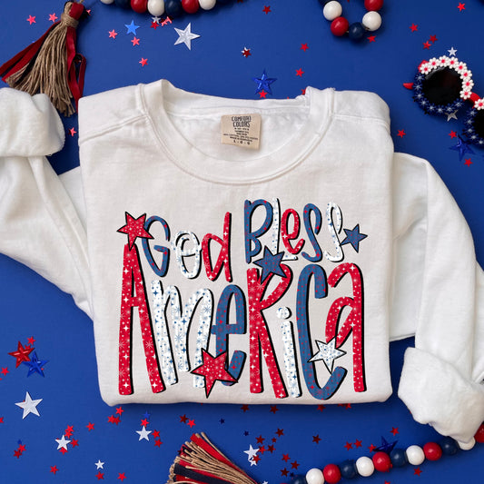 God Bless America - SHIRT SDD.26. *Add color of shirt wanted in notes box.