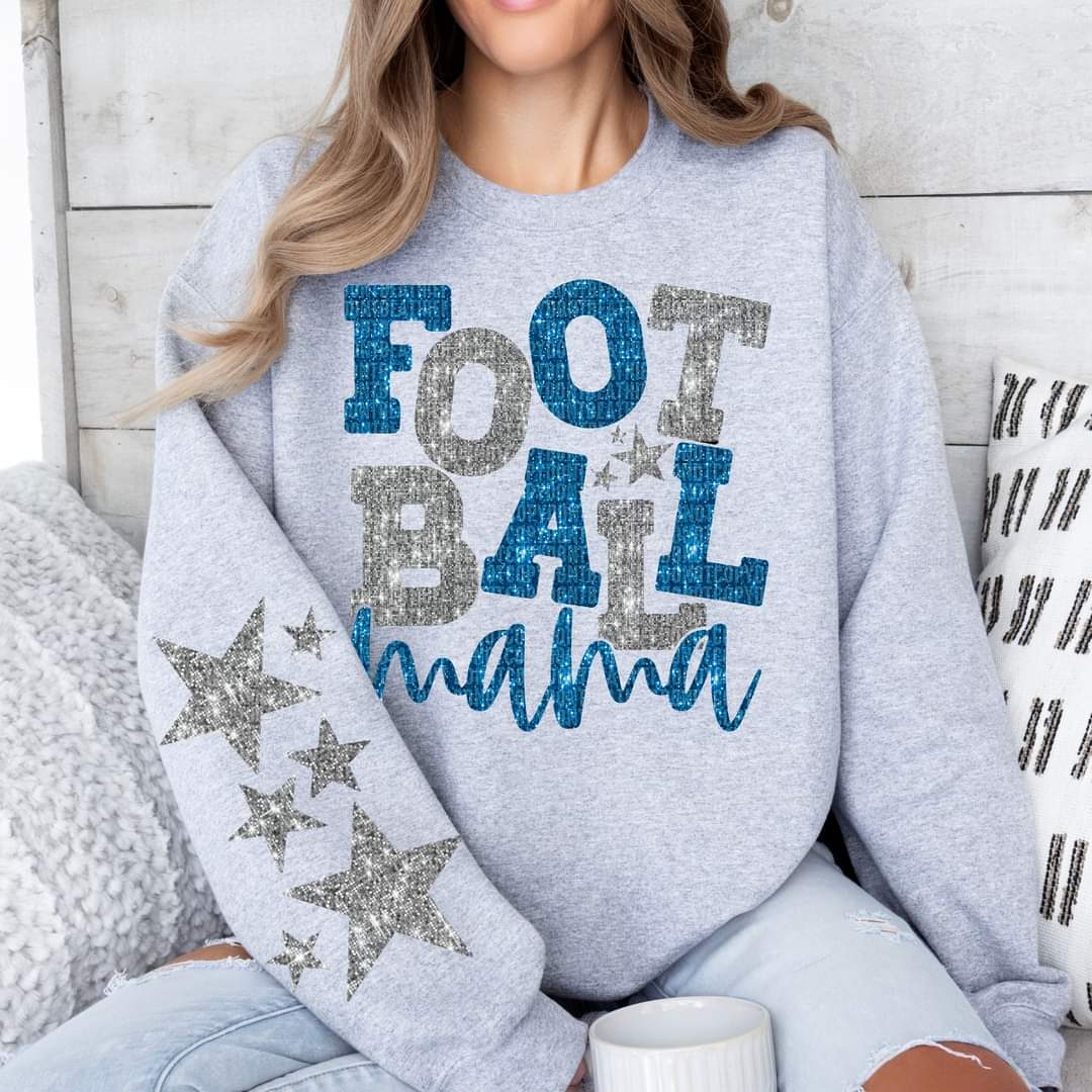 Football Mama Faux Glitter - SHIRT *Add colors wanted in notes box.