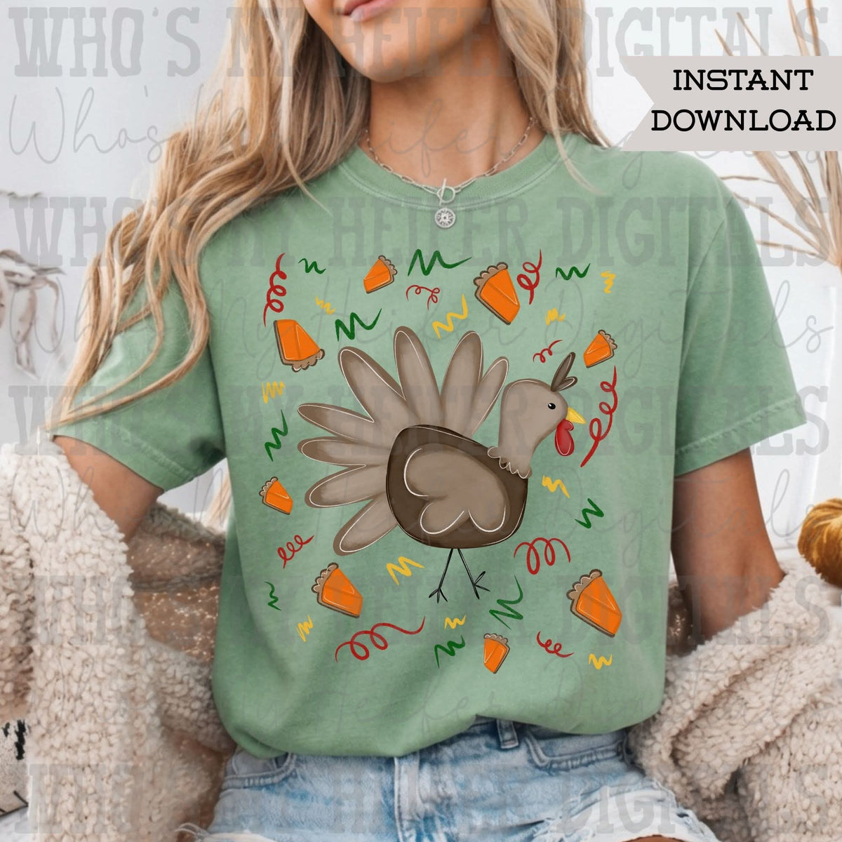 Turkey & Pie - SHIRT VD.26  *add color of shirt you want in note box when checking out