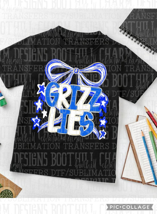 Grizzlies bow - Shirt *comment shirt color/brand in note box
