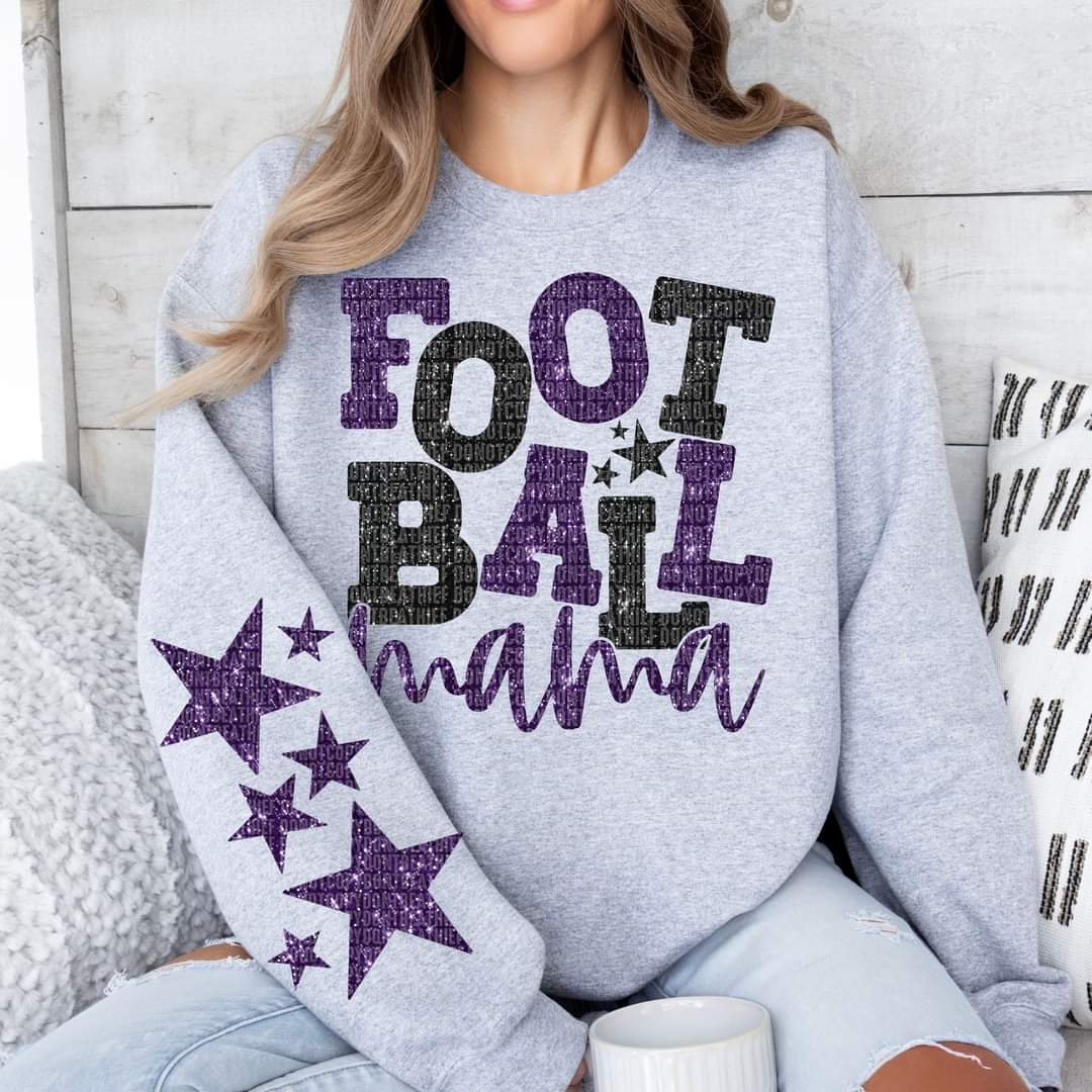 Football Mama Faux Glitter - SHIRT *Add colors wanted in notes box.