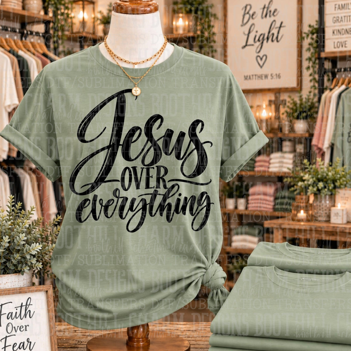Jesus Over Everything - SHIRT SDD.26 *please add shirt color to note box at checkout
