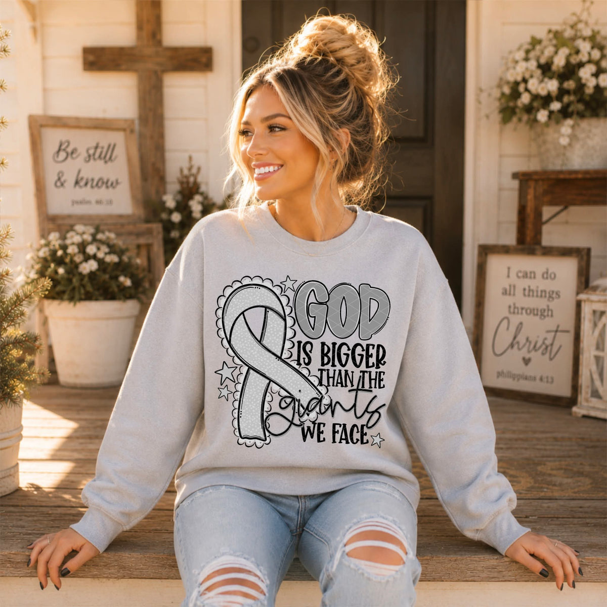God Is Bigger - SHIRT SDD.26. *Add color of shirt & ribbon wanted in notes box